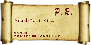 Petróczi Rita névjegykártya